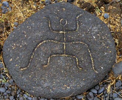 Kamenná rytina, Puako Petroglyph Archaeological District, Island of Hawaii, United States od Blaise Nicolas Le Sueur