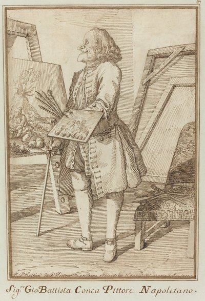 Signore Sebastiano Conca, neapolský malíř (Signore Sebastiano Conca, neapolský malíř) od Pier Leone Ghezzi