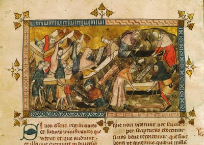 Pohřeb obětí moru v Tournai, cca 1353. od Pierart dou Tielt