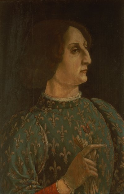 Portrét Galeazza Maria Sforzy (1444-76) c.1471 (tempera na panelu) (viz také 168788) od Piero del Pollaiolo