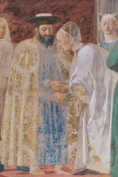 Klanění kříže a setkání Šalamouna s královnou ze Sáby, detail od Piero della Francesca