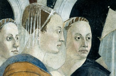 Detail z The Legend of the True Cross ukazující objev a ověření True Cross od Piera della Francesca od Piero della Francesca