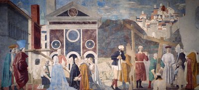 Detail z Legend of the True Cross ukazující objev a ověření True Cross od Piera della Francesca od Piero della Francesca