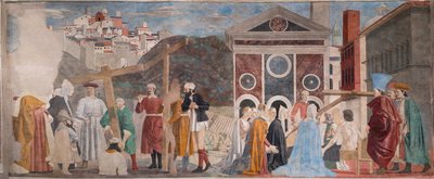 Nalezení tří křížů a ověření kříže, z příběhů o pravém kříži (freska) od Piero della Francesca