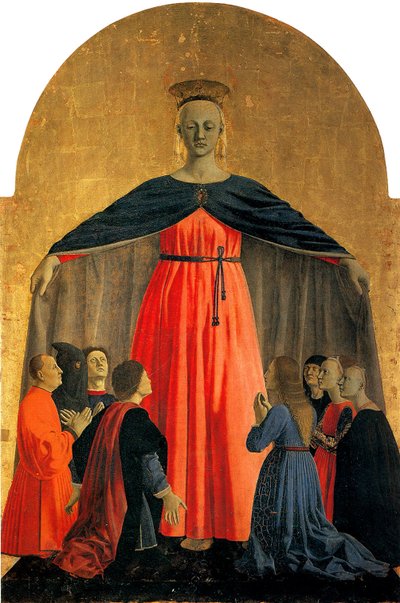 Madonna della Misericordia Madonna milosrdenství, asi 1460 od Piero della Francesca