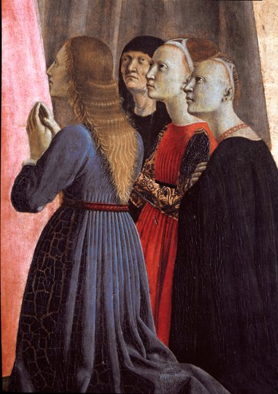 Polyptych Misericorde: Panna milosrdenství, obklopená svatými - Detail - Malba na dřevo od Piero della Francesca