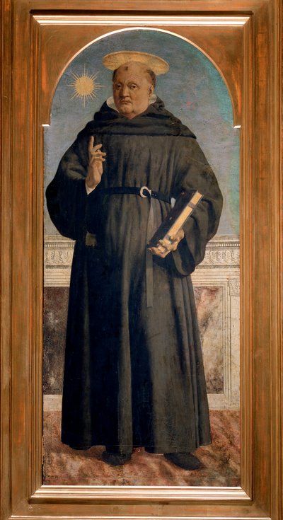 Polyptych svatého Augustina: Svatý Mikuláš z Tolentina - olej na panelu od Piero della Francesca