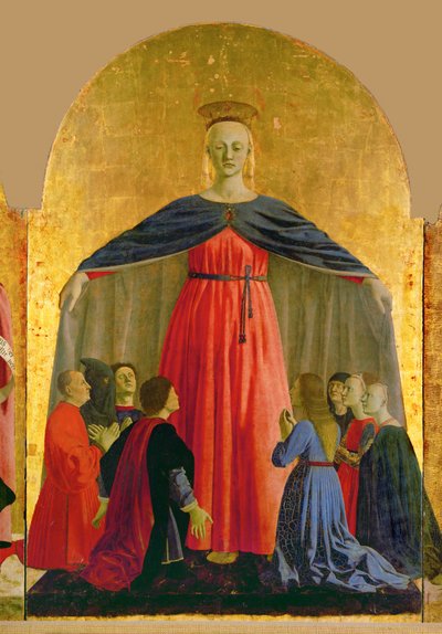 Svatá Marie "della Misericordia", ústřední část poliptichu namalovaného pro "Confratelli della Misericordia". od Piero della Francesca