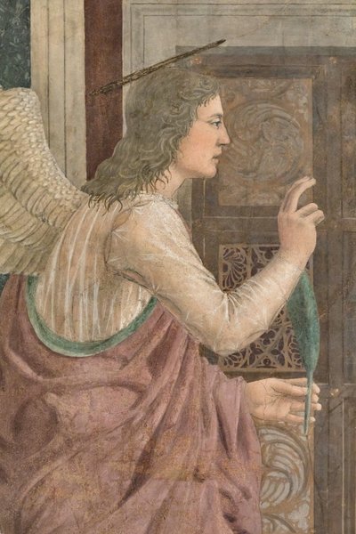Zvěstování, detail Příběhů pravého kříže (freska) od Piero della Francesca