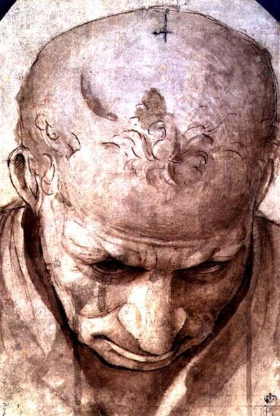 Hlava staršího muže (pero, hnědý inkoust a mytí) od Piero di Cosimo