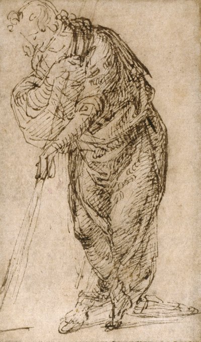 Stojící postava opírající se o hůl, c.1510 od Piero di Cosimo