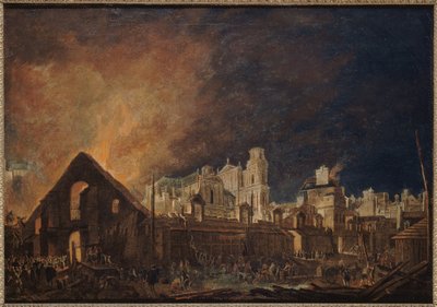 La Foire Saint-Germain während des Feuers (Nacht vom 16. auf den 17. März) von Pierre-Antoine Demachy