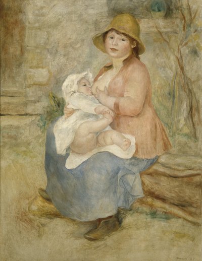 Mateřství, známé také jako Dítě u prsu od Pierre-Auguste Renoir