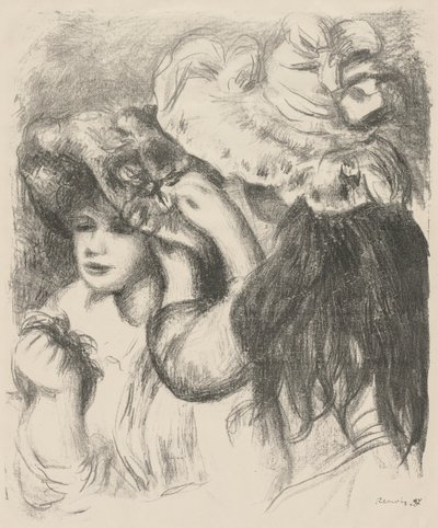 Připnutí klobouku od Pierre-Auguste Renoir