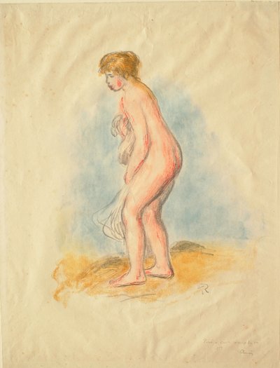 Stojící koupající se žena od Pierre-Auguste Renoir