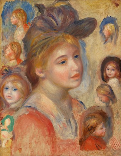 Studie dívčích hlav od Pierre-Auguste Renoir