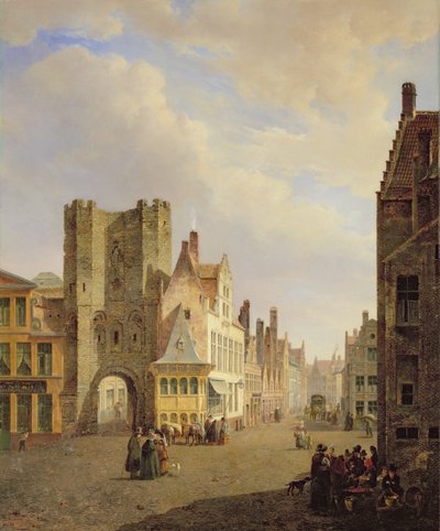 Straßenszene von Pierre-François De Noter