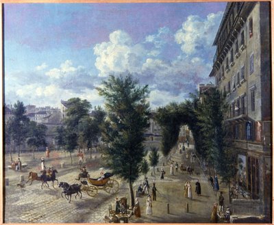 Boulevard des Capucines a dolní ulice opevnění od Pierre Alexandre Pau de Saint Martin