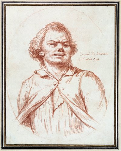 Francouzská revoluce: „“ portrét Georgese Jacquese Dantona (1759-1794) vede k mukám“ Kresba a la sanguine připisovaná Pierru Willeovi (1748-1821) od Pierre Alexandre Wille