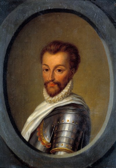 Portrét Jindřicha I. Bourbonského (1552-1588) Princ z Conde Malba Pierra Andre Cassela (1801-1848) 19. století Sun. 0,26x0,17m od Pierre Andre Cassel