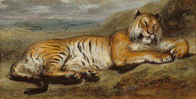 Tiger odpočívá, c. 1830. od Pierre Andrieu