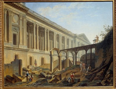 Degagement Louvre Colonnade Works prováděl Jacques Germain Soufflot. Obraz Pierre Demachy od Pierre Antoine Demachy