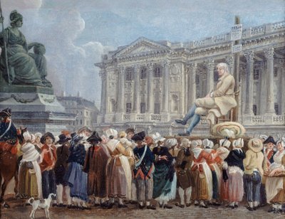 Výstava Pierra Nicolase Perrina na Place de la Révolution, 29 Vendémiaire, c. 1793. od Pierre Antoine Demachy
