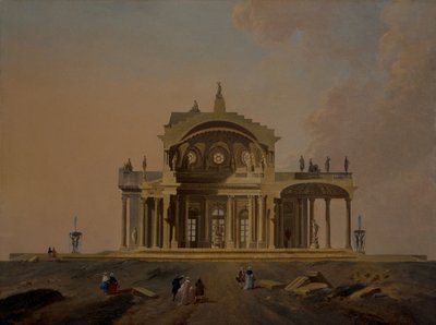 Fantastické architektonické studie s postavami od Pierre Antoine Demachy
