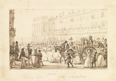 Robespierre a jeho komplicové byli vedeni k jejich popravě, 1794 od Pierre Antoine Demachy