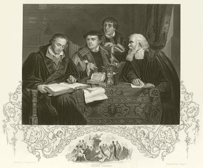 Luther, Melancthon, Pomeranus a Cruciger od Pierre Antoine Labouchere