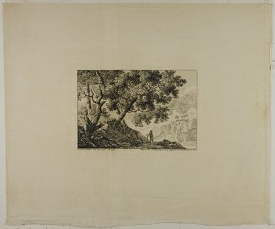 Krajina s mužem nesoucím hůl od Pierre Antoine Mongin