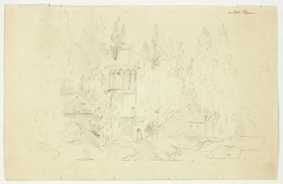 Pohled na park ve Versailles: Petit Frianon od Pierre Antoine Mongin