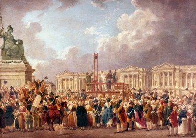 Poprava gilotinou v Paříži během francouzské revoluce, 1790s 1793-1807 od Pierre Antoine de Machy