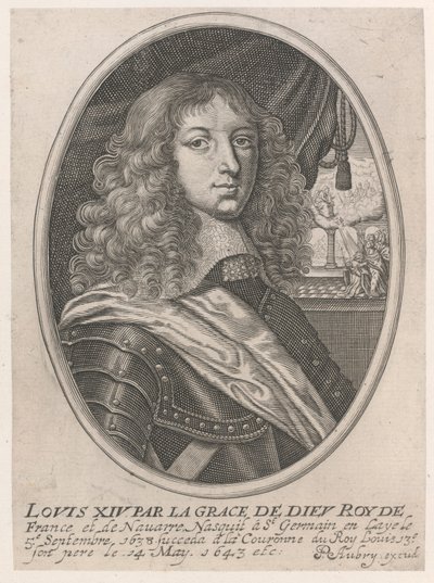 Portrét Ludvíka XIV. (Ludvík XIV z milosti Boží Roy z Francie a Navarry) od Pierre Aubry