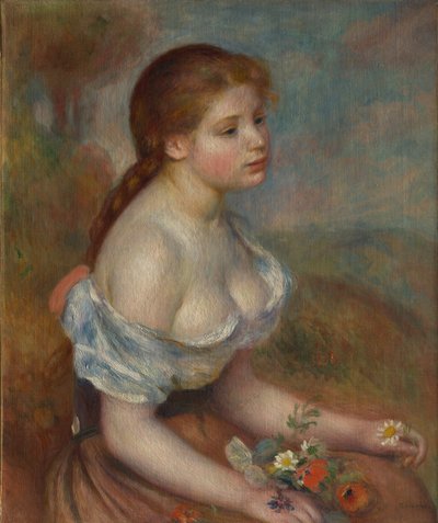 Mladá dívka se sedmikráskami, 1889. od Pierre Auguste Renoir
