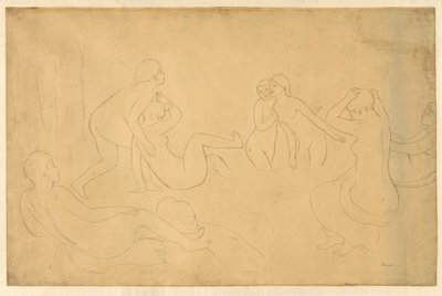 Koupání v lese od Pierre Auguste Renoir