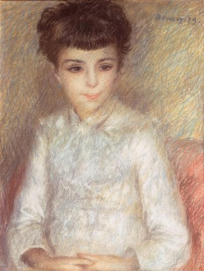 Portrét mladé dívky s hnědými vlasy od Pierre Auguste Renoir