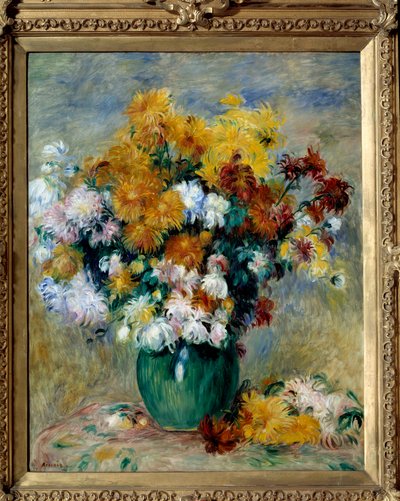 Kytice z chryzantém. Obraz Pierra Auguste Renoira (1841-1919) od Pierre Auguste Renoir