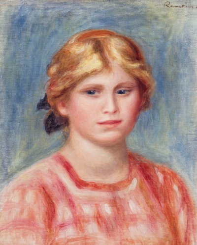 Busta ženy s růžovou halenkou, 1905 od Pierre Auguste Renoir