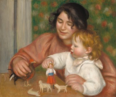 Dítě s hračkami - Gabrielle a syn umělce, Jean, 1895-1896. od Pierre Auguste Renoir