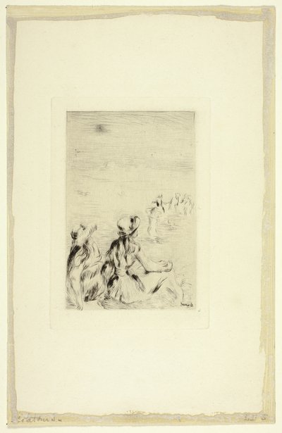 Děti na pláži, Berneval od Pierre Auguste Renoir