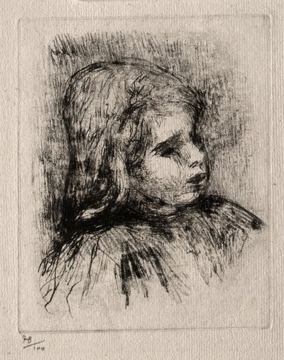 Claude Renoir, tři čtvrtiny vpravo, 1908. od Pierre Auguste Renoir