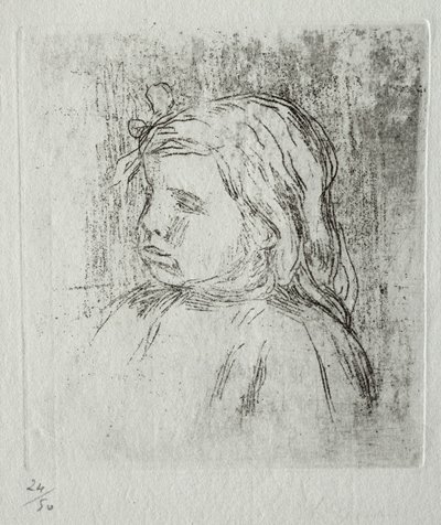 Claude Renoir, tři čtvrtiny doleva, 1908. od Pierre Auguste Renoir