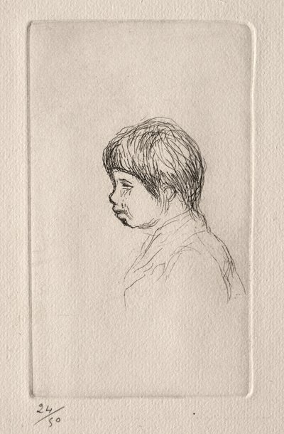 Claude Renoir, Umělcův syn, v profilu od Pierre Auguste Renoir