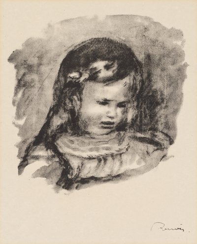Claude Renoir, hlava skloněná od Pierre Auguste Renoir