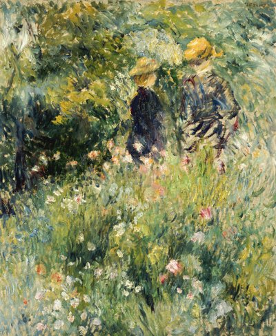 Rozhovor v růžové zahradě, 1876 od Pierre Auguste Renoir