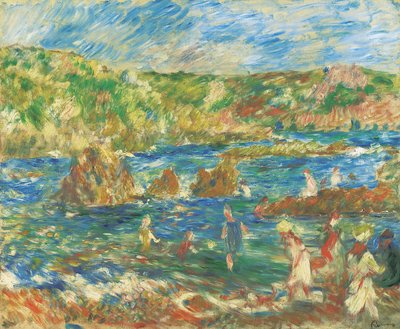 Děti na pláži Guernsey, c.1883 od Pierre Auguste Renoir