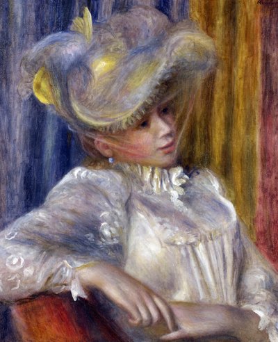 ""Žena s kloboukem"" Obraz Pierre Auguste Renoir (1841-1919) 1891 Rozměr 56x46,5 cm Národní muzeum západního umění, Tokio od Pierre Auguste Renoir