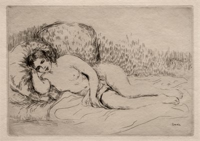 Femme nue couchée. od Pierre Auguste Renoir