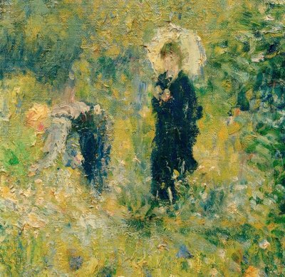 Frau mit Sonnenschirm in einem Garten von Pierre Auguste Renoir